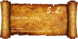Simtion Lili névjegykártya