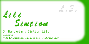 lili simtion business card
